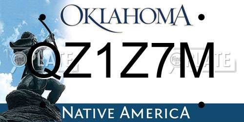 QZ1Z7M Oklahoma License Plate