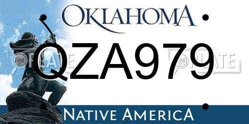 QZA979 Oklahoma License Plate
