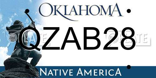 QZAB28 Oklahoma License Plate
