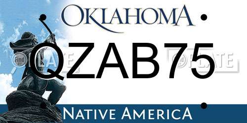 QZAB75 Oklahoma License Plate