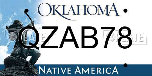 QZAB78 Oklahoma License Plate
