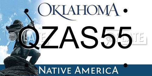 QZAS55 Oklahoma License Plate