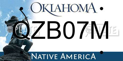 QZB07M Oklahoma License Plate