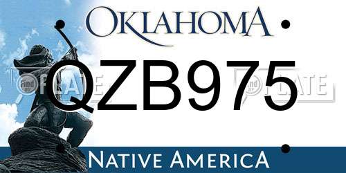 QZB975 Oklahoma License Plate
