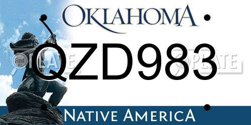 QZD983 Oklahoma License Plate