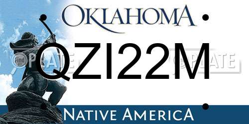 QZI22M Oklahoma License Plate