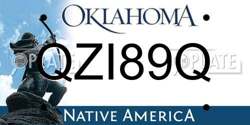 QZI89Q Oklahoma License Plate