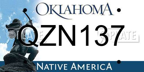 QZN137 Oklahoma License Plate