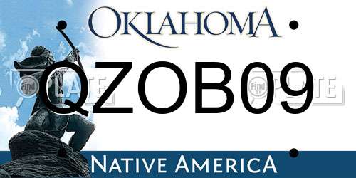 QZOB09 Oklahoma License Plate