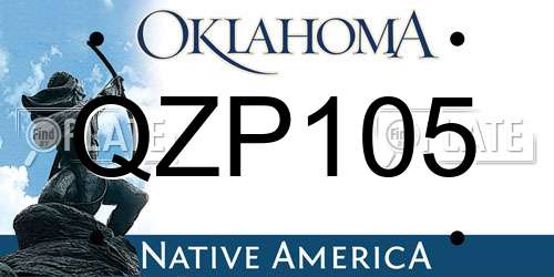QZP105 Oklahoma License Plate