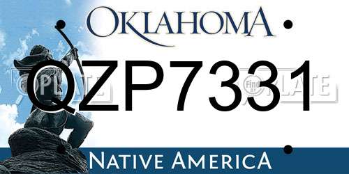 QZP7331 Oklahoma License Plate