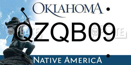 QZQB09 Oklahoma License Plate