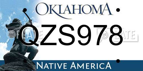 QZS978 Oklahoma License Plate