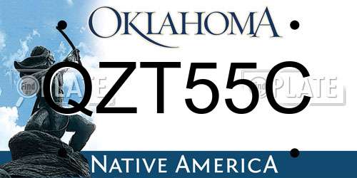 QZT55C Oklahoma License Plate