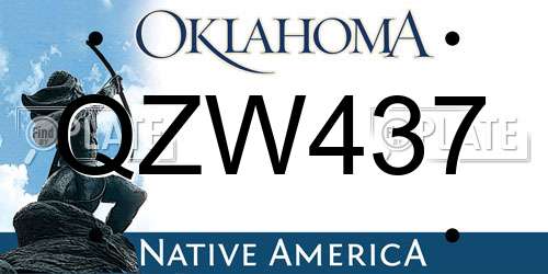 QZW437 Oklahoma License Plate