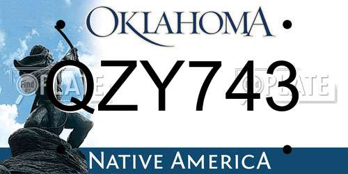 QZY743 Oklahoma License Plate