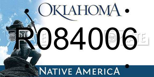 R084006 Oklahoma License Plate