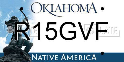 R15GVF Oklahoma License Plate