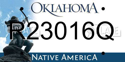 R23016Q Oklahoma License Plate