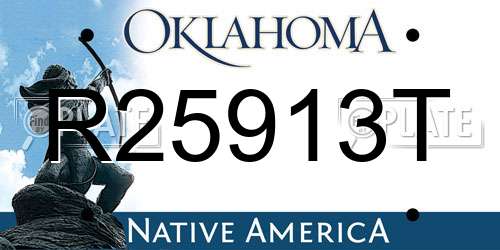 R25913T Oklahoma License Plate