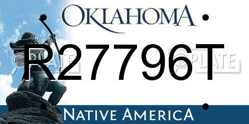R27796T Oklahoma License Plate
