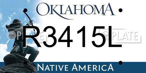 R3415L Oklahoma License Plate