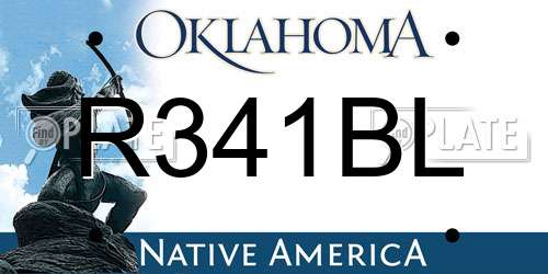 R341BL Oklahoma License Plate