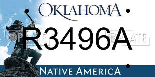 R3496A Oklahoma License Plate