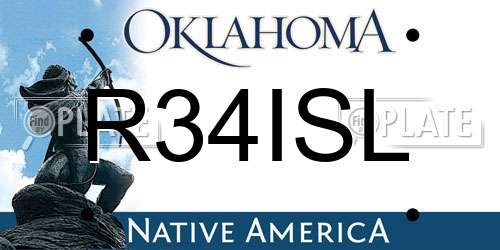 R34ISL Oklahoma License Plate