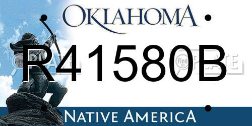 R41580B Oklahoma License Plate