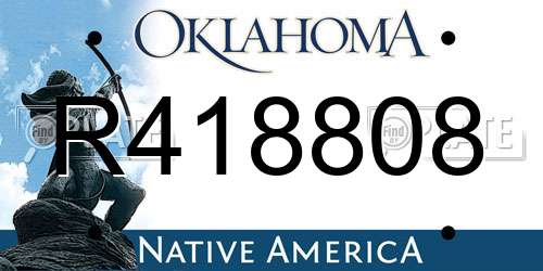 R418808 Oklahoma License Plate