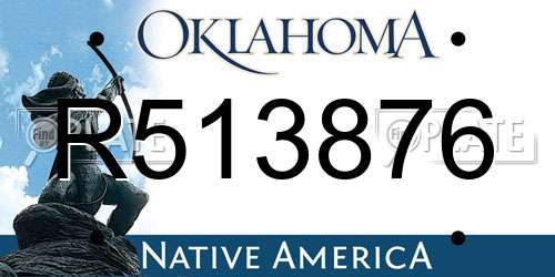R513876 Oklahoma License Plate