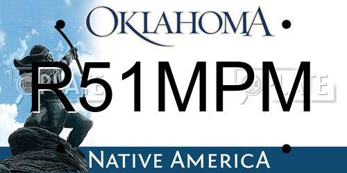 R51MPM Oklahoma License Plate