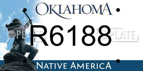 R6188 Oklahoma License Plate