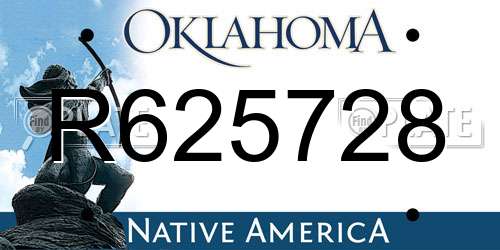 R625728 Oklahoma License Plate