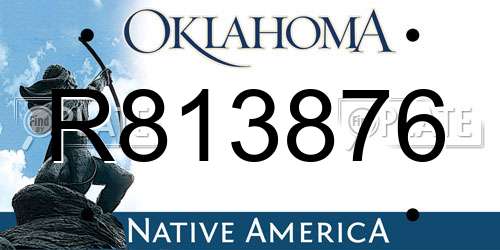 R813876 Oklahoma License Plate