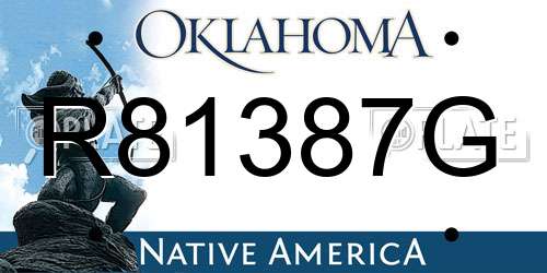 R81387G Oklahoma License Plate