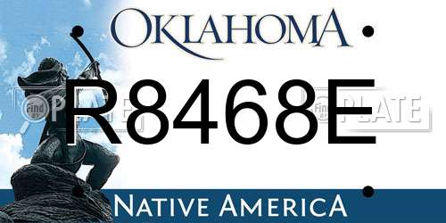 R8468E Oklahoma License Plate
