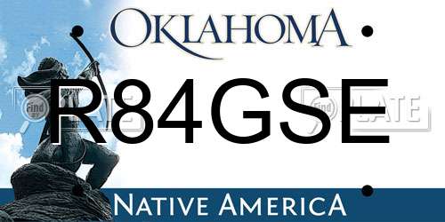 R84GSE Oklahoma License Plate