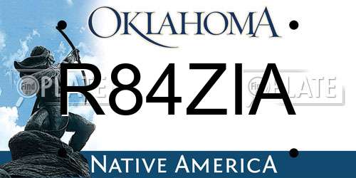 R84ZIA Oklahoma License Plate