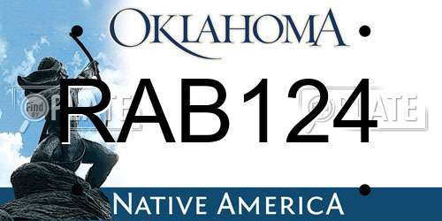 RAB124 Oklahoma License Plate