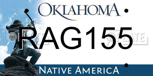 RAG155 Oklahoma License Plate
