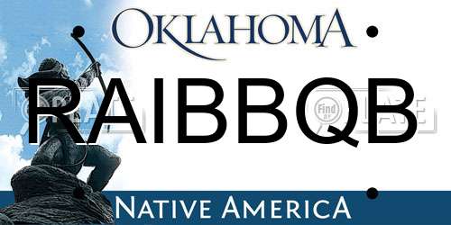 RAIBBQB Oklahoma License Plate
