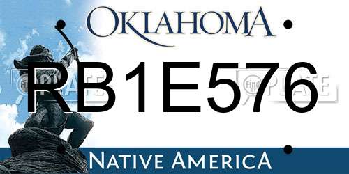 RB1E576 Oklahoma License Plate
