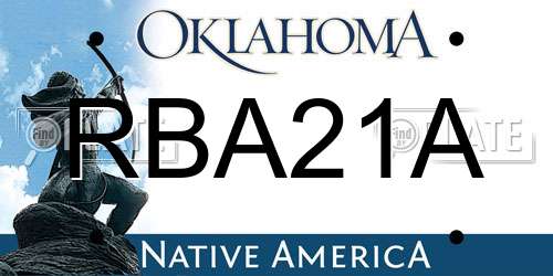 RBA21A Oklahoma License Plate