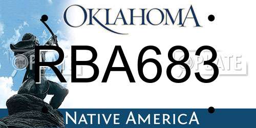 RBA683 Oklahoma License Plate