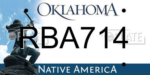 RBA714 Oklahoma License Plate
