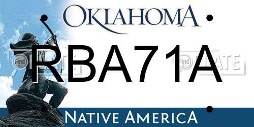 RBA71A Oklahoma License Plate