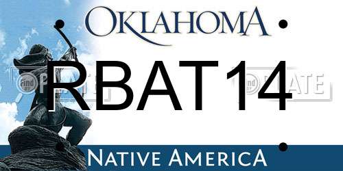 RBAT14 Oklahoma License Plate