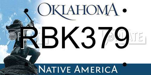 RBK379 Oklahoma License Plate